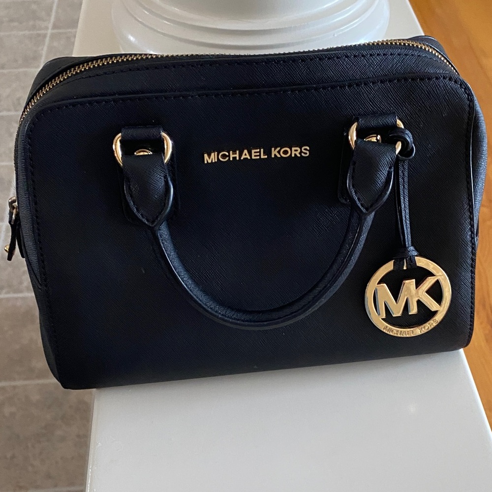 Michael Kors black Satchel with Gold MK Accents